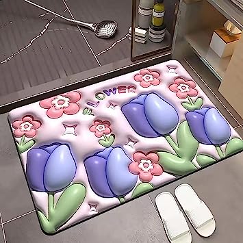 3D Prints Bathroom Non-Slip Floor Mat